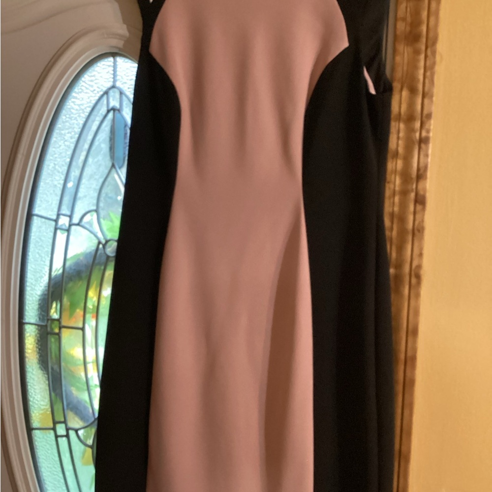 Connected Apparel Pink Halter Midi Sheath Dress